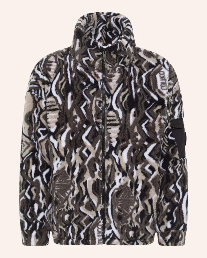Carlo Colucci Unisex Oversize Teddyjacke DISPOTO Schwarz