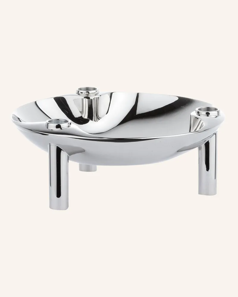 STOFF Nagel Kerzenhalter mit Schale Silber