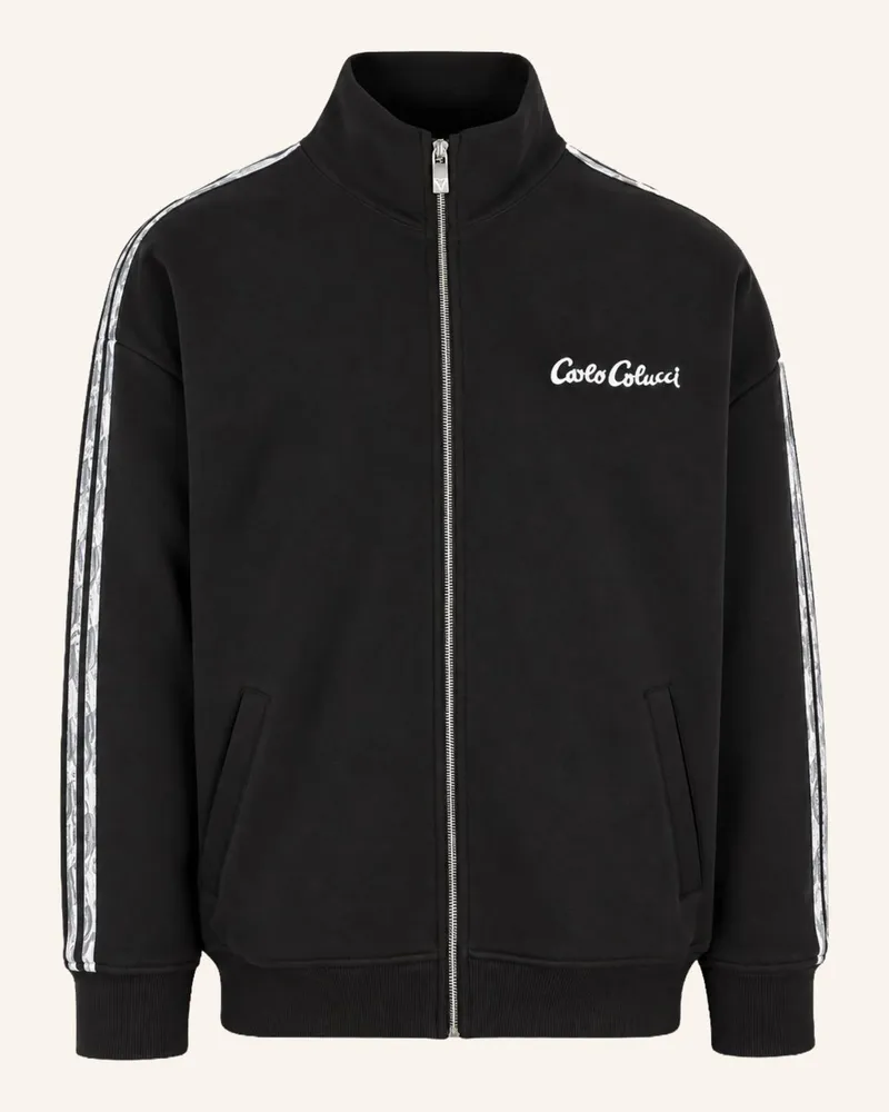 Carlo Colucci Sweatjacke - Stripe Club Foscaro schwarz Schwarz