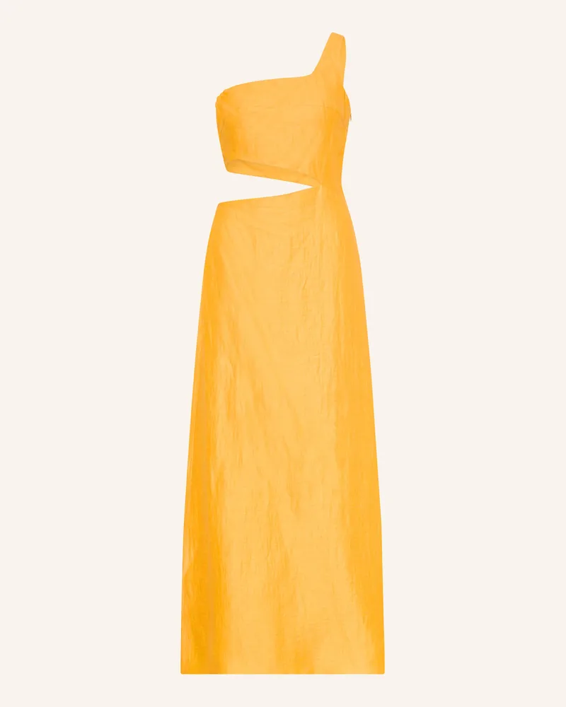 Maje One-Shoulder-Kleid Mit Leinen Und Cut-Out orange Orange