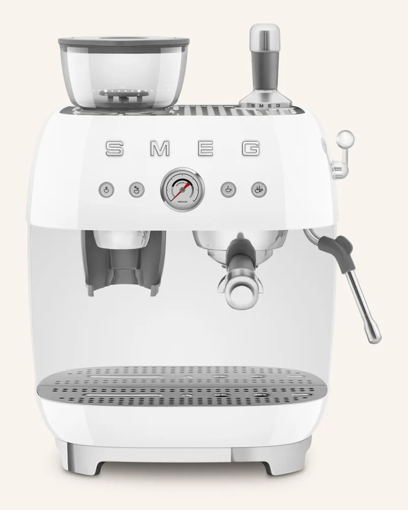 Smeg Espressomaschine ecf03 Mit Kaffeemühle weiss Weiss