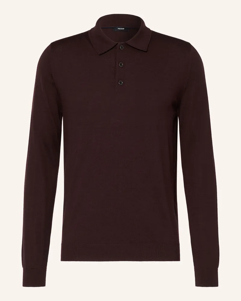 Reiss Strick-Poloshirt Trafford Aus Merinowolle rot Dunkelrot
