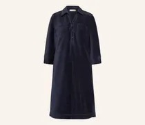Hemdblusenkleid aus Cord mit 3/4-Arm