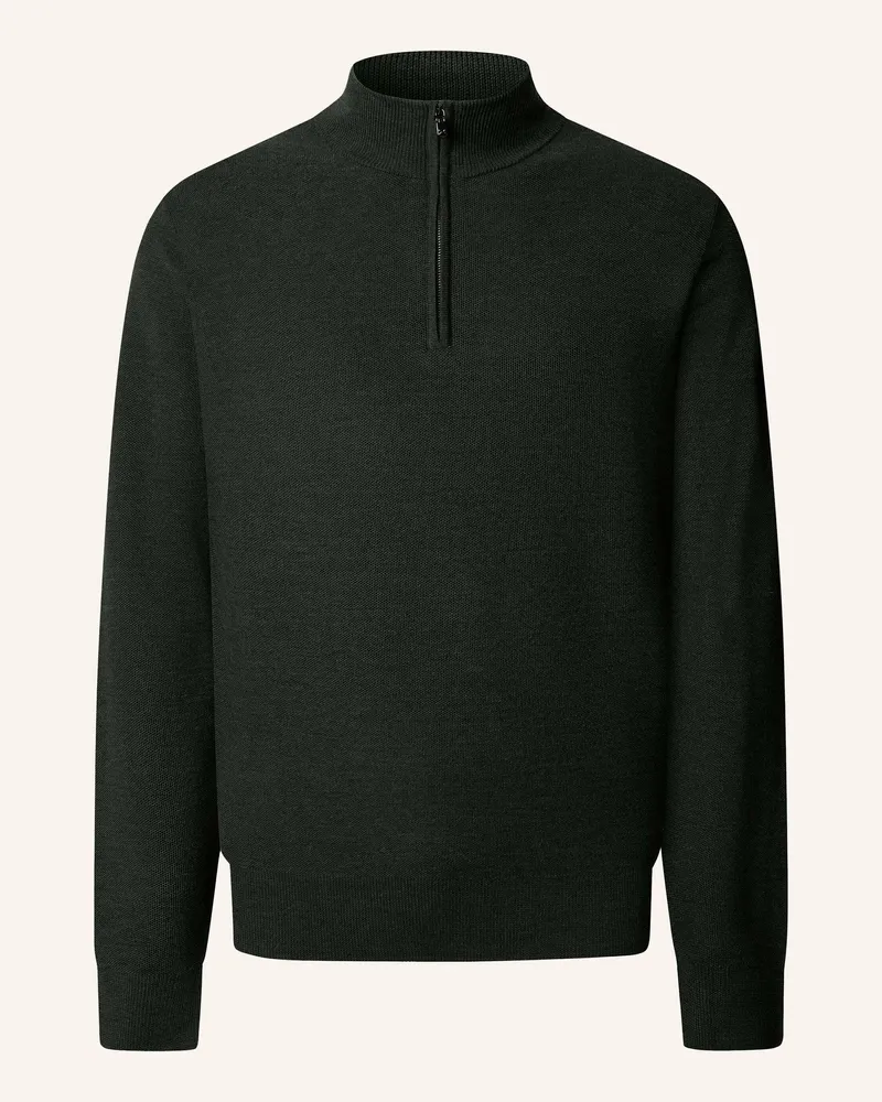 Hackett Pullover Sr Stitch Hzip gruen Grün