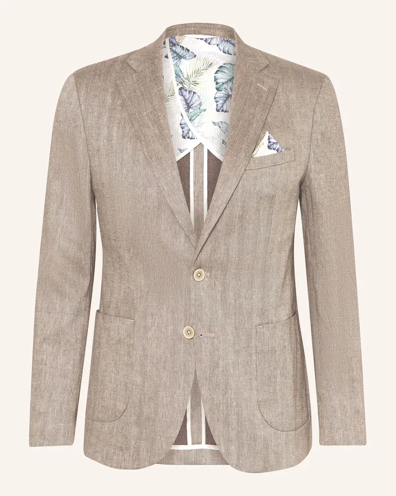 paul Anzugsakko Slim Fit Mit Leinen braun 820