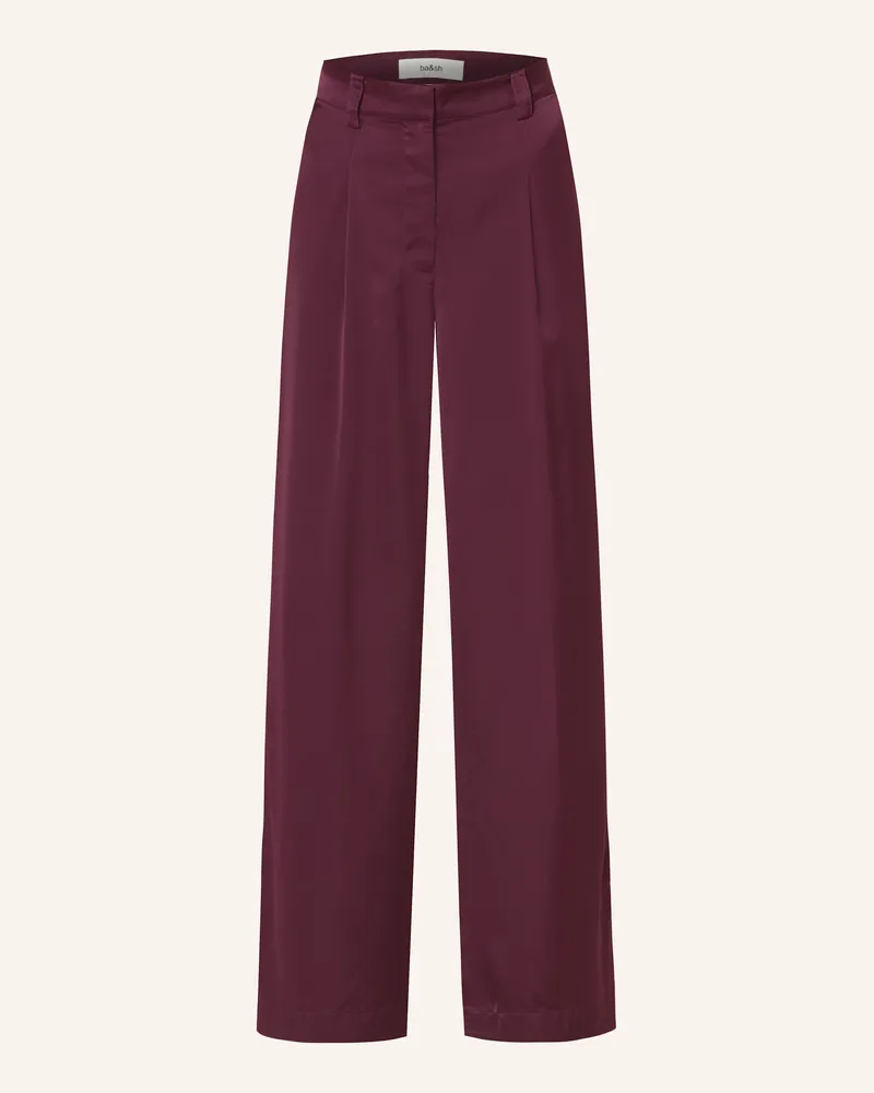 ba&sh Marlenehose Charly Aus Satin lila Fuchsia