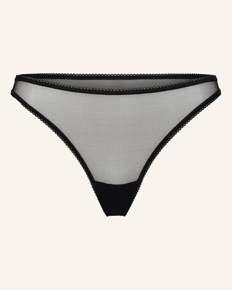 Ehrlich Textil Iconic Mesh String Aus Recyceltem Polyamid - Goldfarbene Details schwarz Schwarz