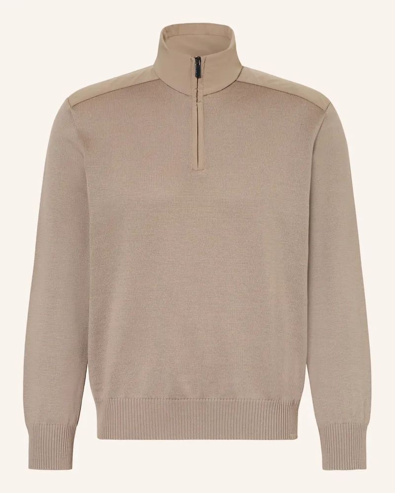 Paul & Shark Troyer im Materialmix Hellbraun