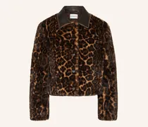 Kunstfell-Jacke beige