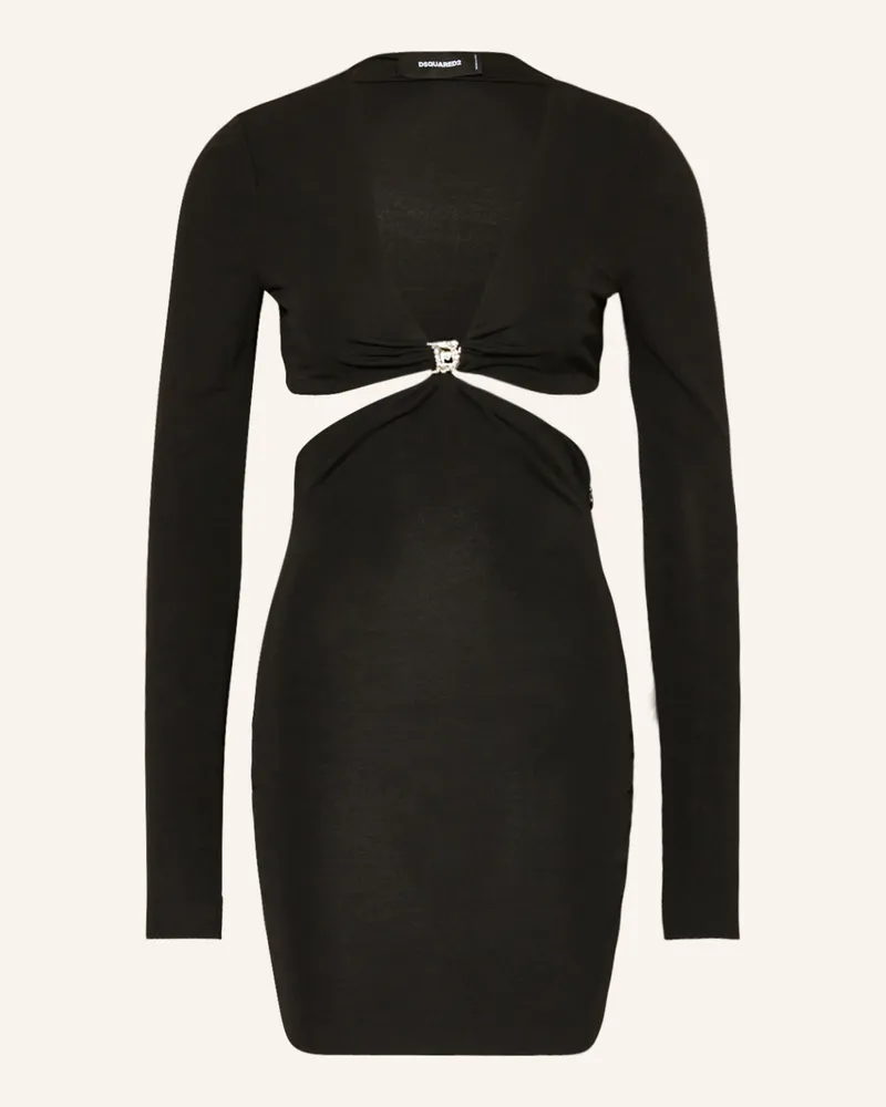 Dsquared2 Jerseykleid mit Cut-outs und Schmucksteinen Schwarz