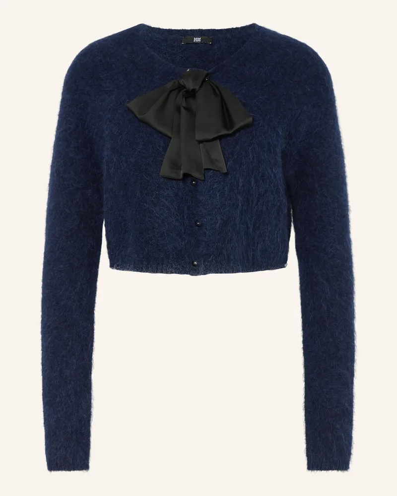 Riani Cropped-Strickjacke aus Alpaka Dunkelblau