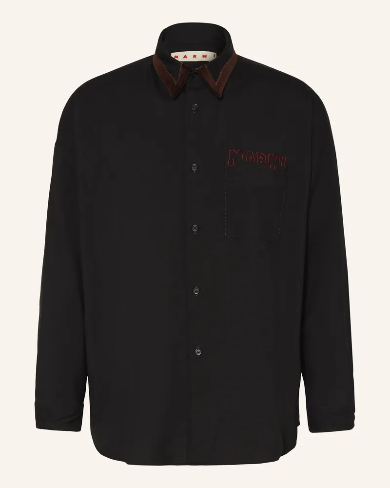 Marni Hemd Comfort Fit schwarz Schwarz