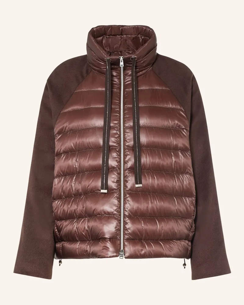 Herno Daunenjacke Im Materialmix braun Dunkelbraun