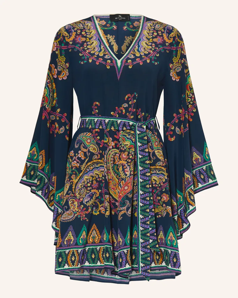 Etro Seidenkleid blau Dunkelblau