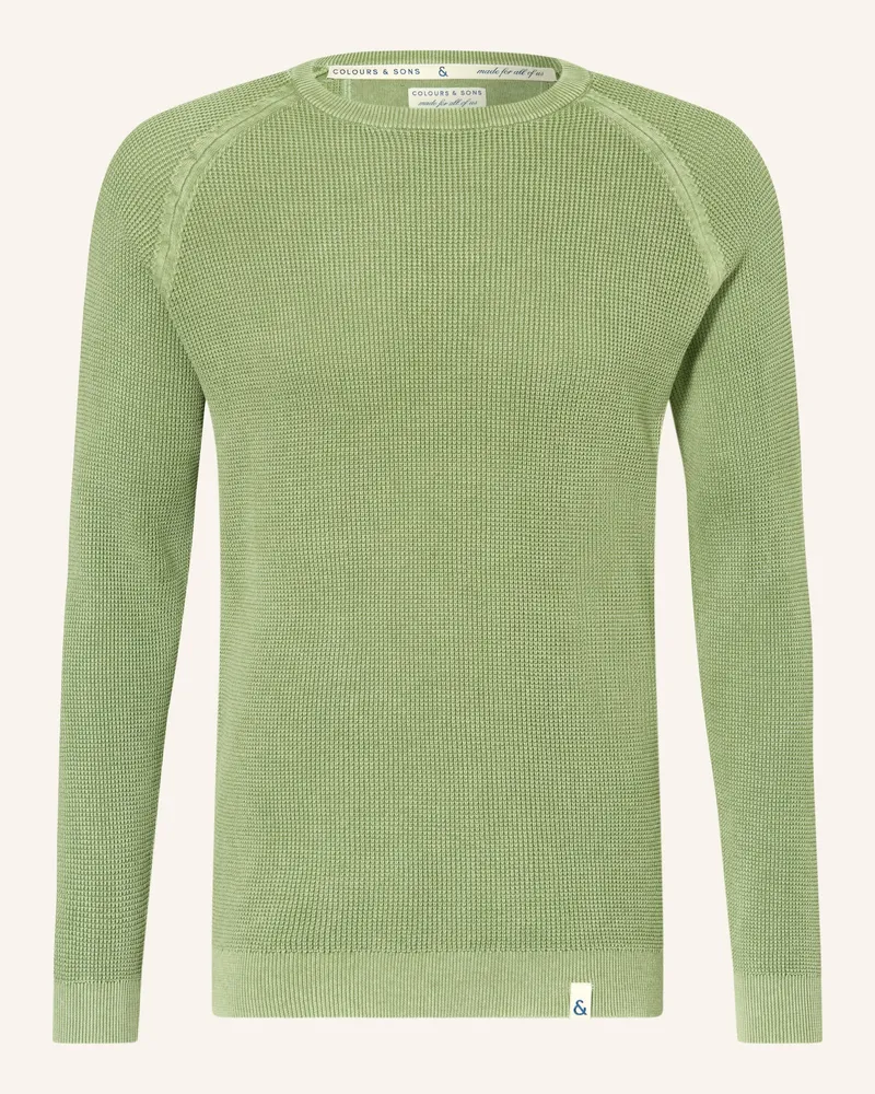 colours & sons Pullover gruen Grün