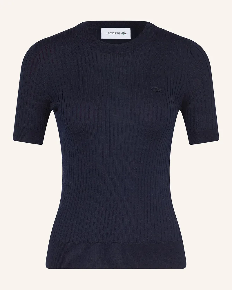 Lacoste Strickshirt aus Merinowolle Dunkelblau