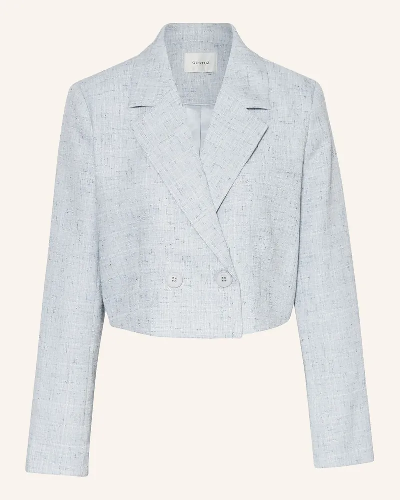 Gestuz Cropped-Blazer GISELLYGZ aus Tweed Blau