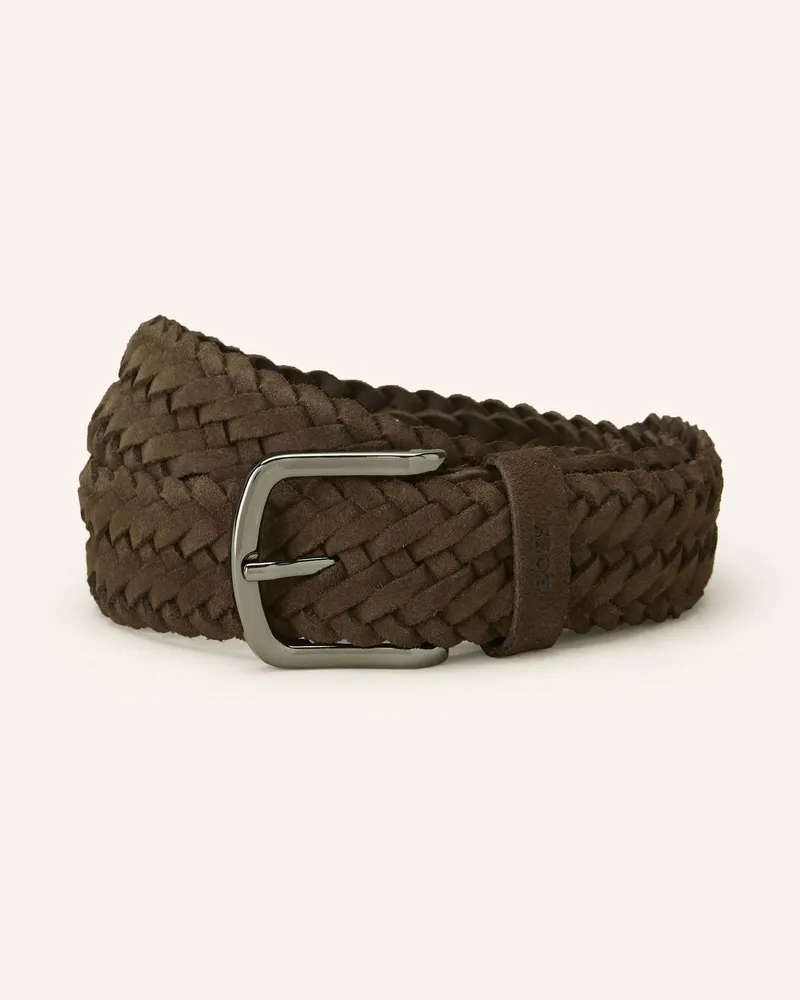 HUGO BOSS Ledergürtel SASH Dunkelbraun