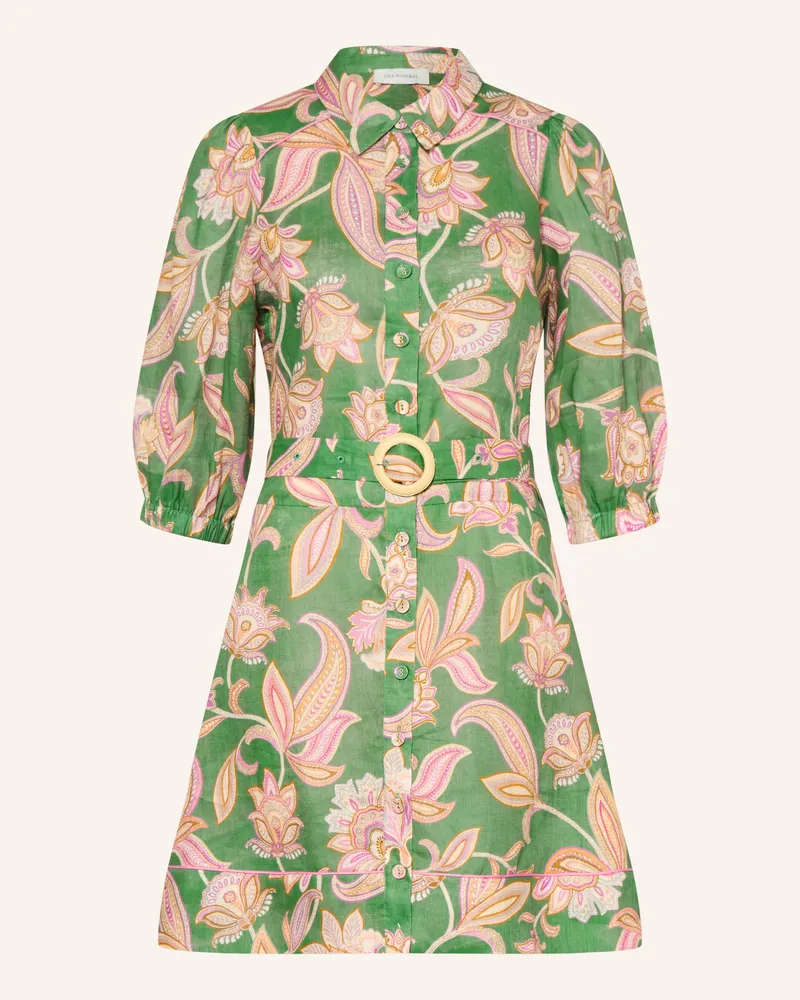 Kudibal Hemdblusenkleid Marydea Aus Leinen Mit 3/4-Arm gruen Grün