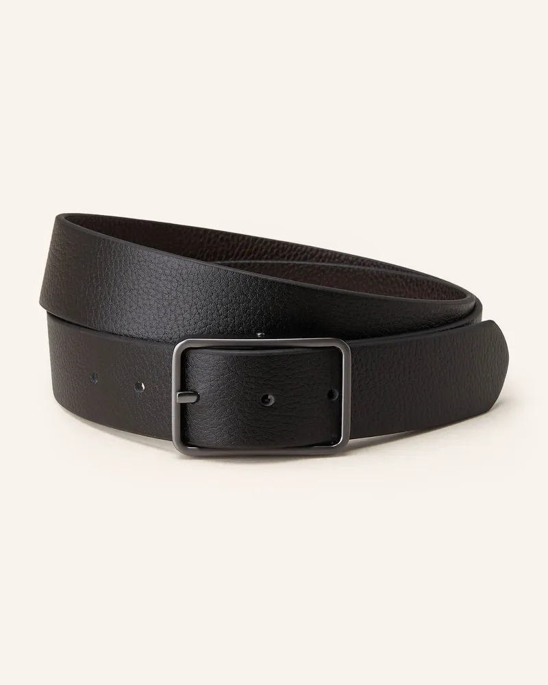 Monti Ledergürtel Eton Zum Wenden schwarz Schwarz