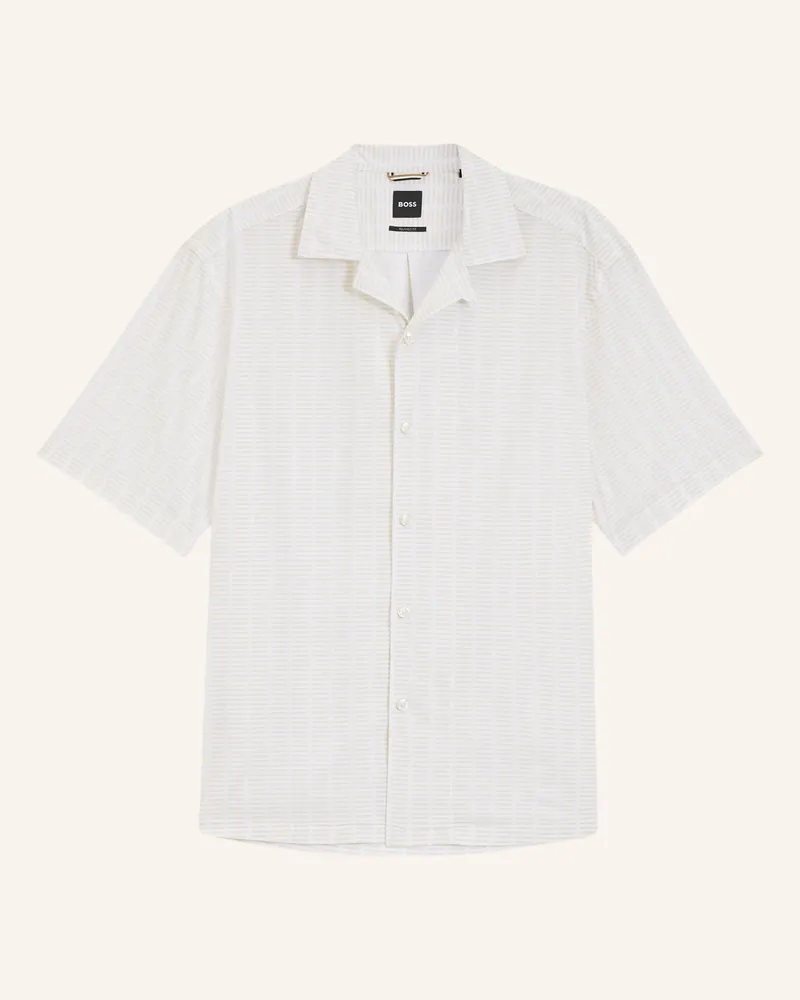 HUGO BOSS Casual Hemd C-lars2-Ca﻿Mp-263 Relaxed Fit beige Weiss