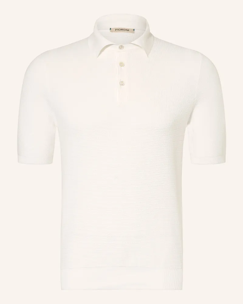 FIORONI Strick-Poloshirt weiss Weiss