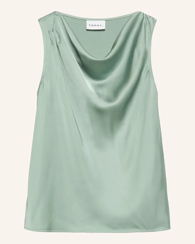 COMMA Blusentop aus Satin Hellgrün