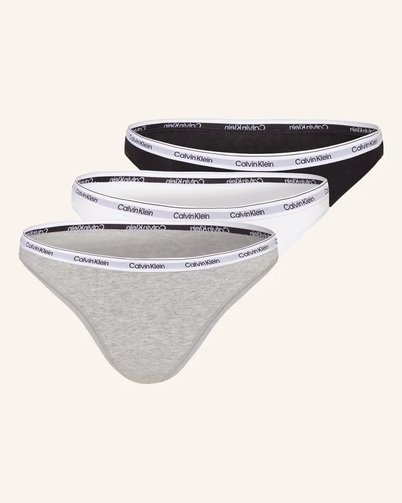Calvin Klein 3er-Pack Strings MODERN LOGO Schwarz
