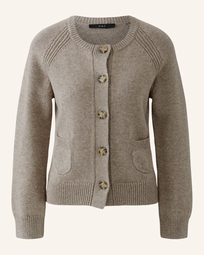 Oui  Strickjacke Braun