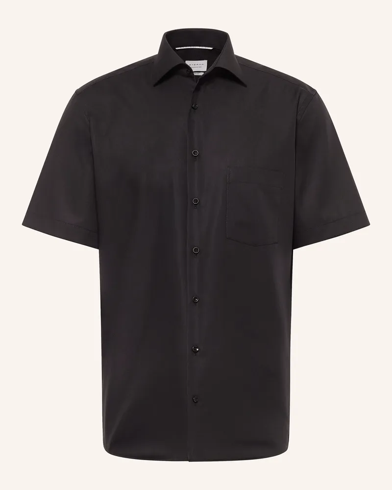 Eterna Kurzarm-Hemd Modern Fit Schwarz
