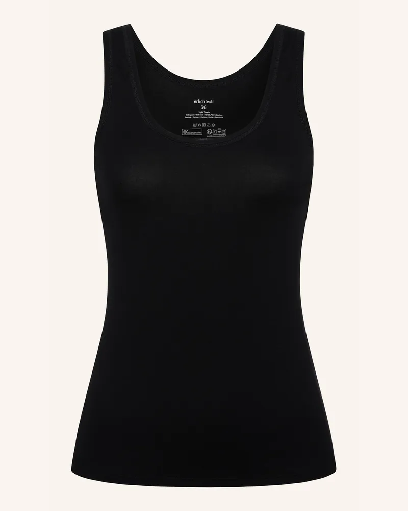 Ehrlich Textil Light Touch Tanktop Mit Weichem Lyocell, Seidig Fein Elastisch schwarz Schwarz
