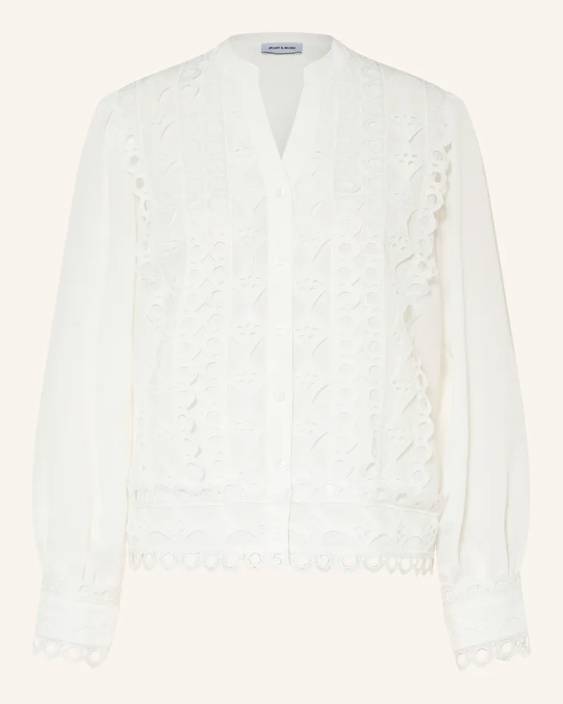 More & More Bluse Mit Lochspitze weiss Weiss
