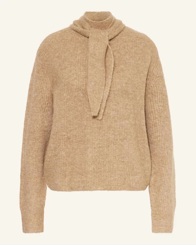 OPUS Pullover Parf Mit Abnehmbarer Schluppe beige Camel