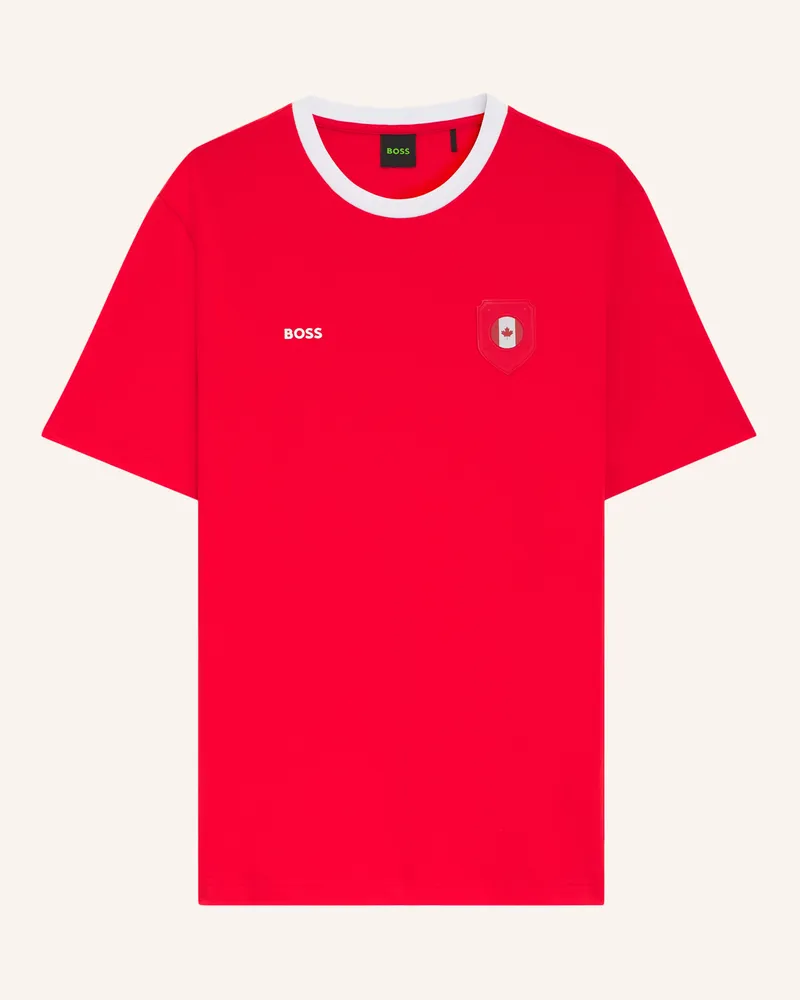 HUGO BOSS T-Shirt TS_BB BC LUX TEE Regular Fit Dunkelrot