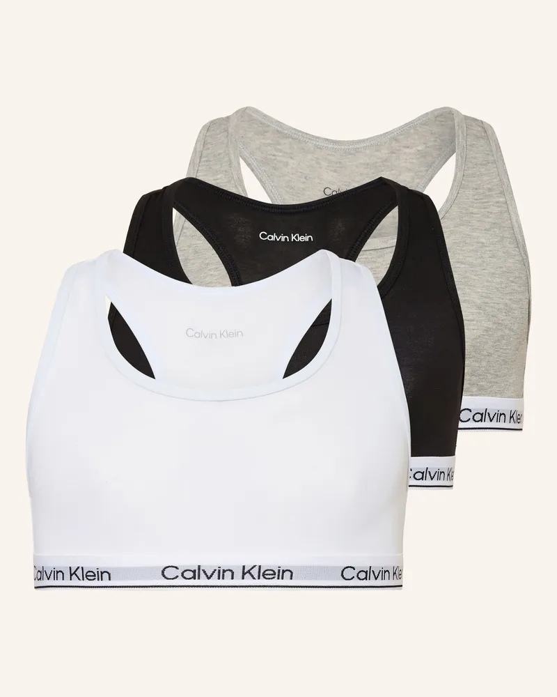 Calvin Klein 3er-Pack Bustiers Icon Cotton Stretch schwarz Weiss