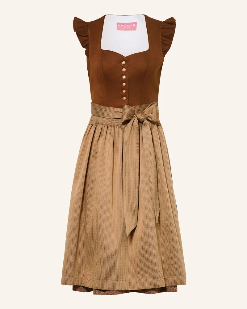 Krüger Dirndl Mit Rüschen braun Braun