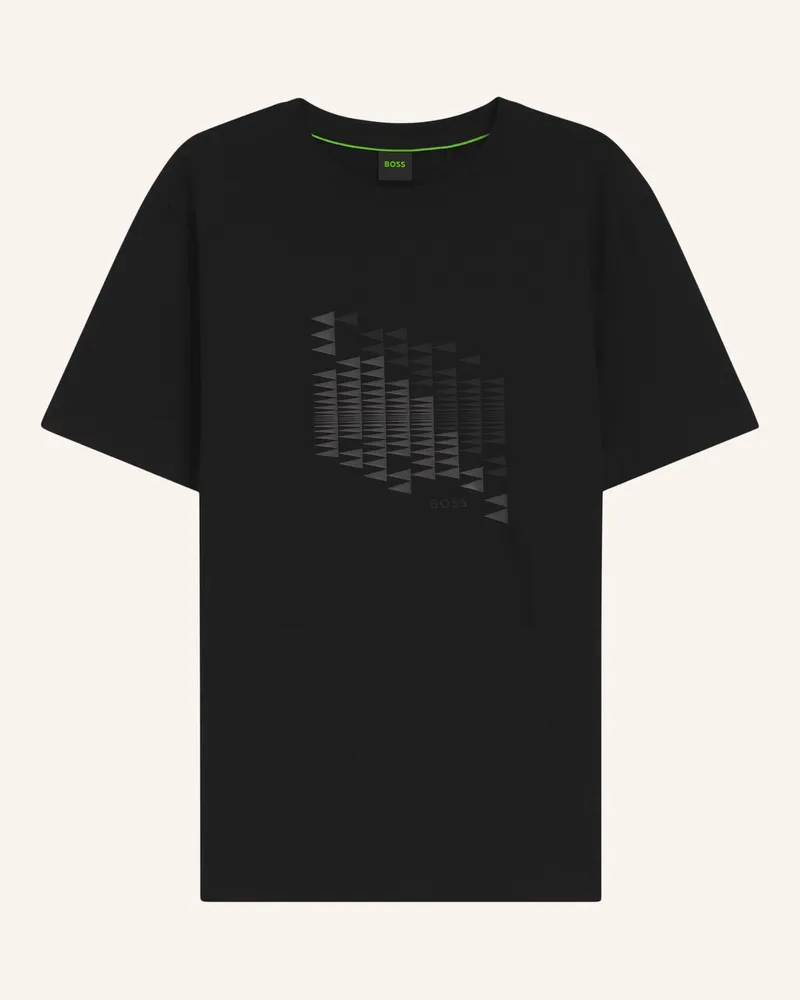HUGO BOSS T-Shirt Ts_Network Flag Regular Fit schwarz Schwarz