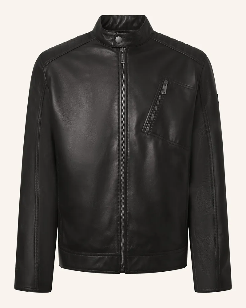 Strellson Lederjacke Schwarz