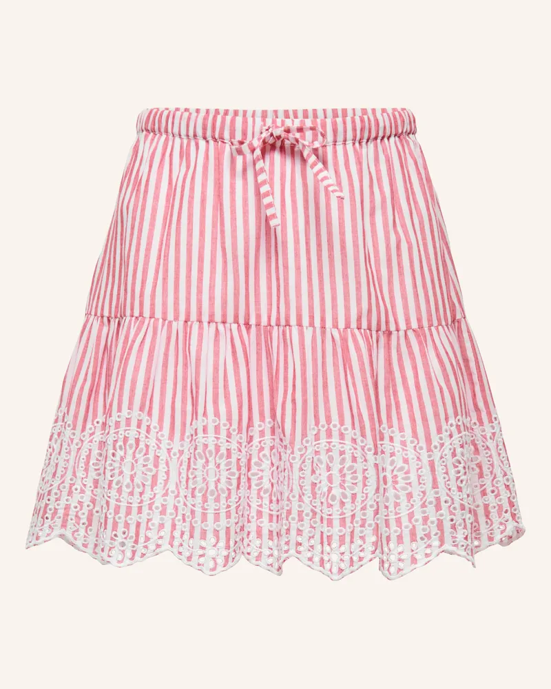 only Rock Mit Lochspitze rot Hellrot