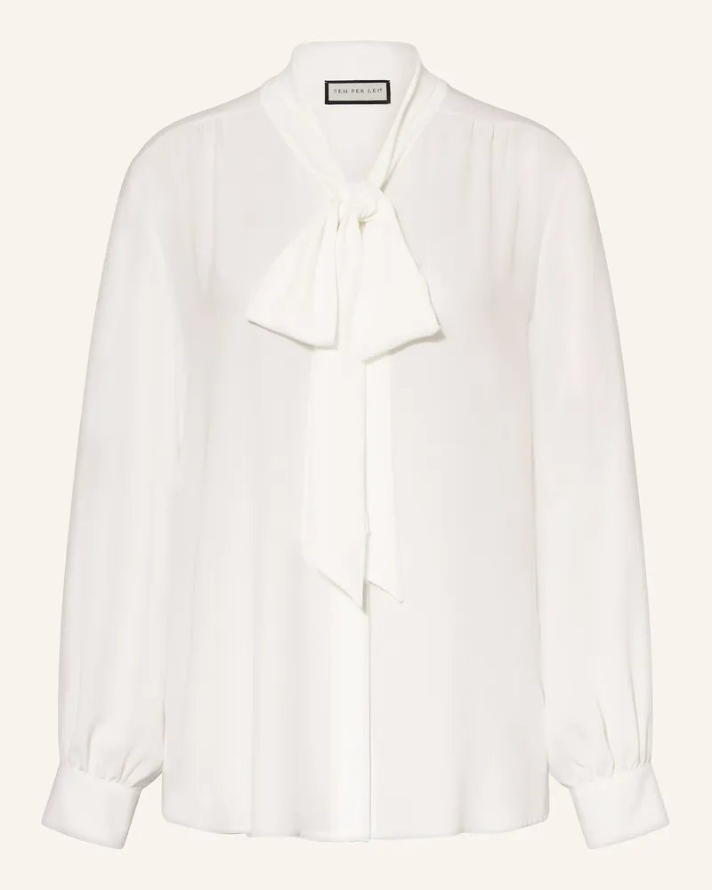 SEM PER LEI Schluppenbluse weiss Ecru
