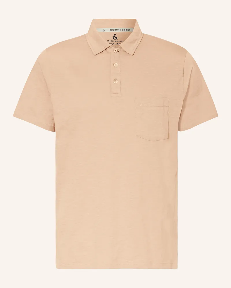 colours & sons Jersey-Poloshirt Hellbraun