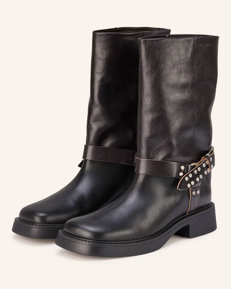 Miista Biker Boots MAITEA mit Nieten Schwarz
