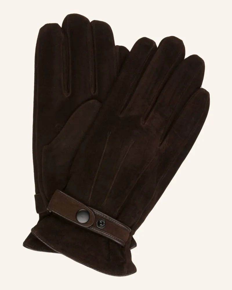 Strokesman's Lederhandschuhe braun Dunkelbraun