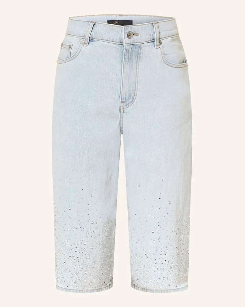 Maje Jeans-Bermudas Mit Schmucksteinen blau Hellblau
