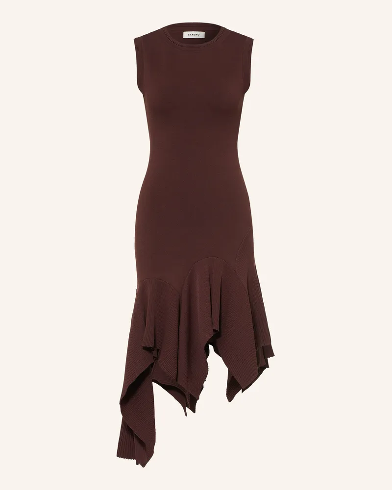 Sandro Strickkleid Mit Volants braun Braun
