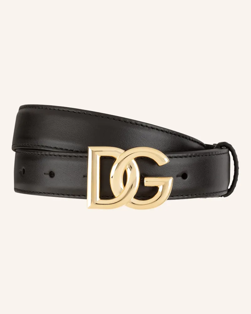 Dolce & Gabbana Ledergürtel schwarz Schwarz