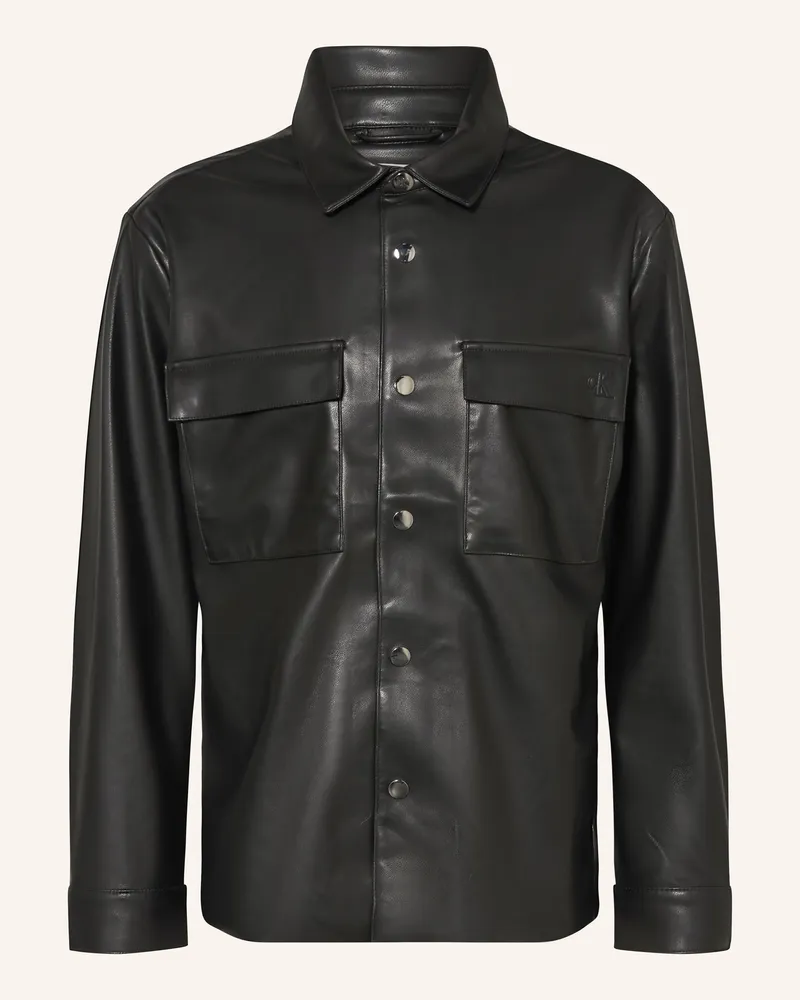 Calvin Klein Overjacket in Lederoptik Schwarz