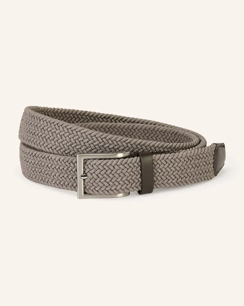 Strokesman's Flechtgürtel beige Silber