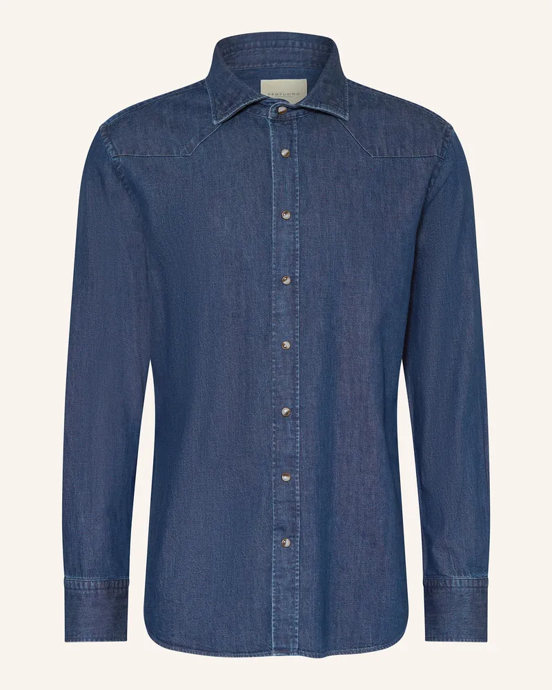 Profuomo Jeanshemd Relaxed Fit Dunkelblau