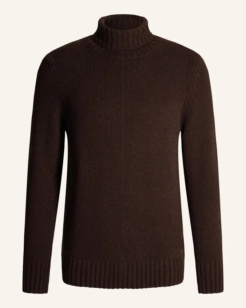 windsor. Cashmere-Rollkragenpullover ECOSIO Dunkelbraun